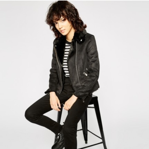 faux fur biker jacket